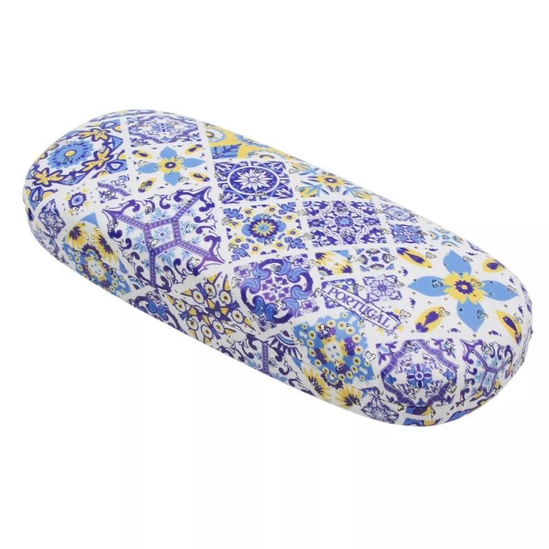 Artypereiras Portuguese Tile Azulejo Pattern Eyeglass Case - Vibrant Design