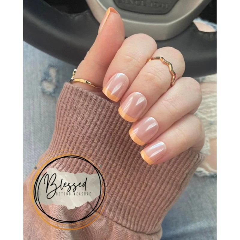 Red Aspen Press On Nails~Kaya Papaya~Short~S