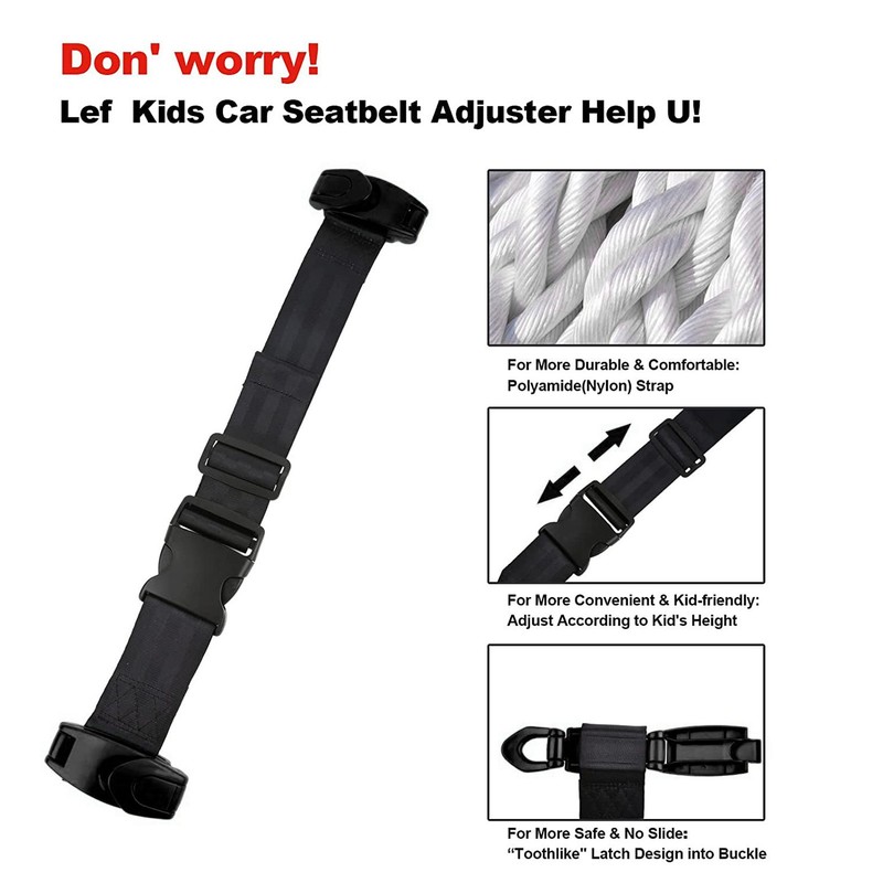 Car Seat Belt Adjuster Fixation Soft Nylon Protective Car Neck