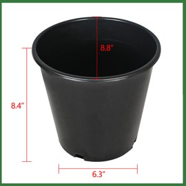 raseparter 10 Pack 2 Gallon Plastic Planter Nursery Seedling Pots Round Black Nursery Pots for Indoor and Outdoor Plants with Drainage Hole