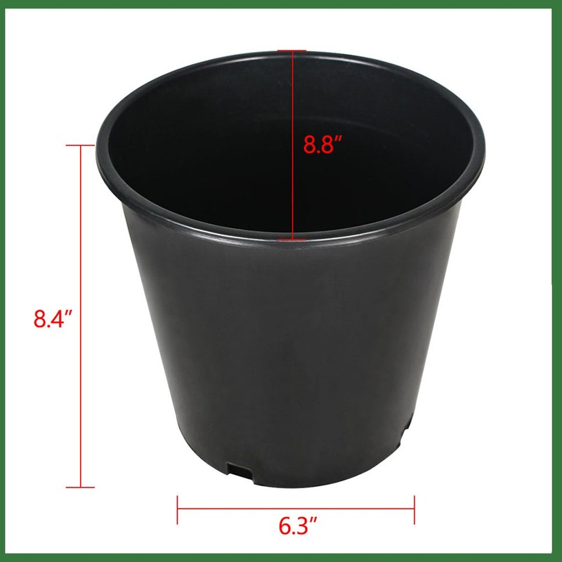 raseparter 10 Pack 2 Gallon Plastic Planter Nursery Seedling Pots