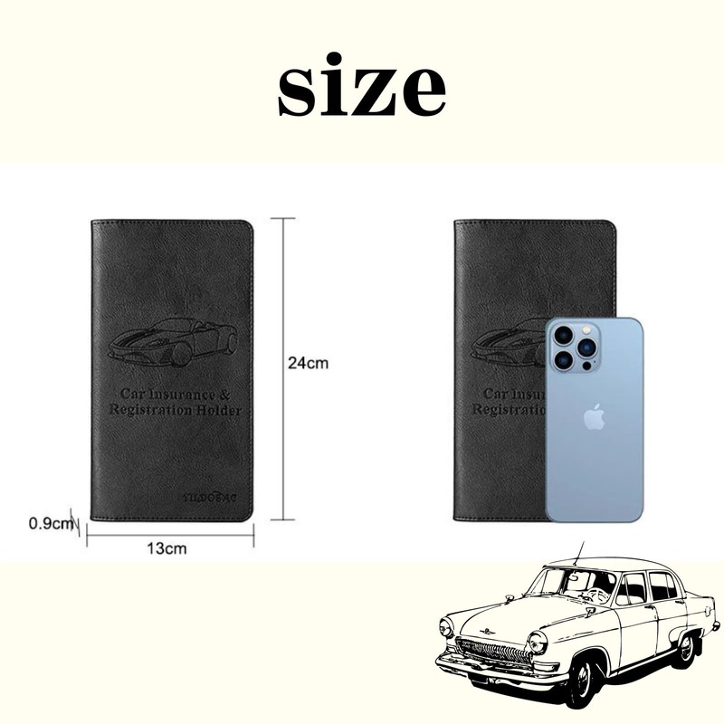 andsand. Thin Leather Cord Electronic Vehicle Verification Case, Car Verification