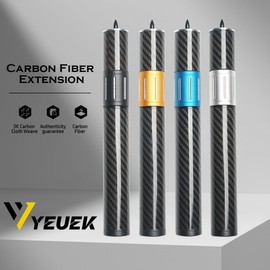 YEUEK Pool Cue Extender, Billiards Stick Extension with 3 Bumpers, Carbon Fiber Telescopic Pool Stick, Adjustable for Billiard Accessories Extender