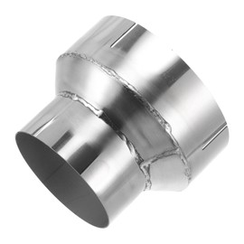 X AUTOHAUX 3.5"OD to 5"OD Mandrel Exhaust Bend Elbow Concentric Reducer T304 Stainless Steel Pipe Adapter 4 Inch Length Silver Tone