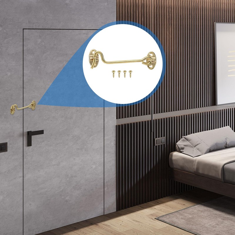 sourcing map 2Pcs 4" Hook and Eye Latch, Barn Door