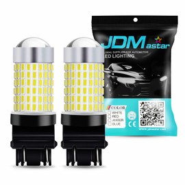 JDM ASTAR Extremely Bright 144-EX Chipsets 3056 3156 3057 3157 LED Bulbs with Projector for Backup Reverse Lights Only, Xenon White