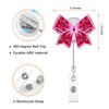 Glitter Pink Bow Badge Reel, Sparkly Decorative Retractable ID Card