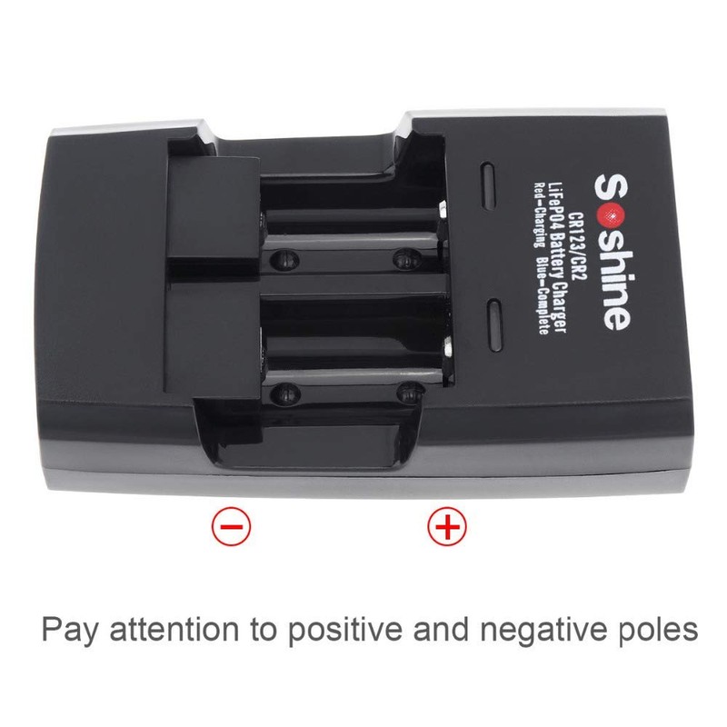 Soshine CR2 RCR123A Battery Charger for RCR123 16340 CR2 15270
