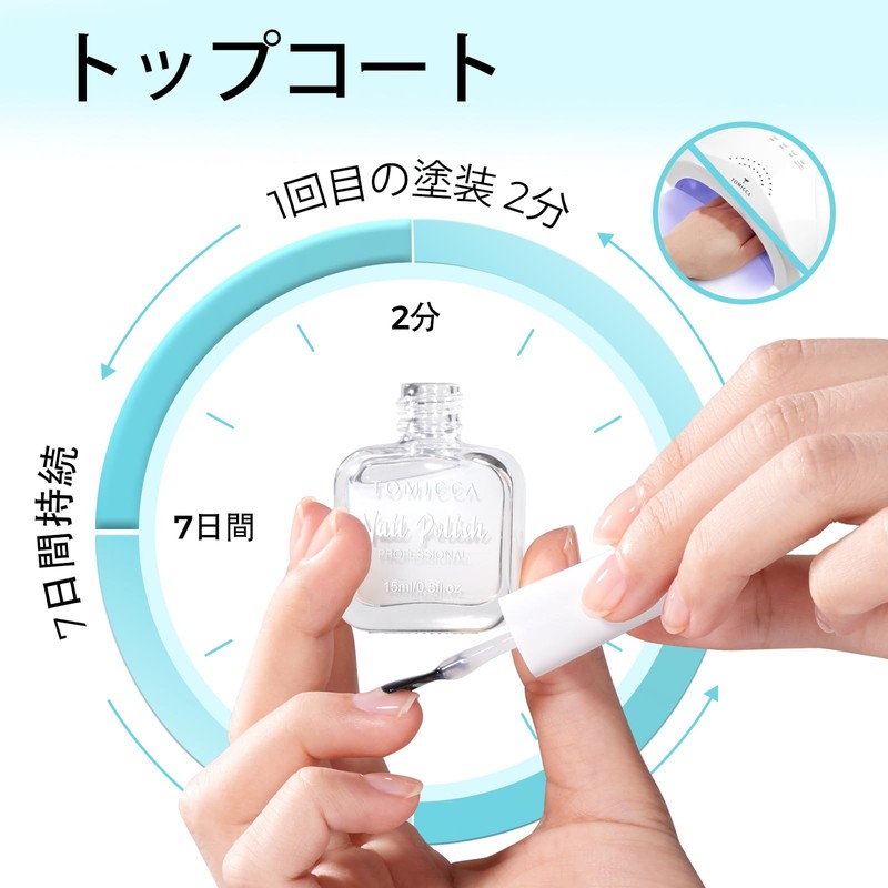 TOMICCA Nail Polish, Quick Drying Nail Polish, Peel-Off Nail, Glaze