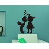 Kissing Child Love Black Wall Sticker and Wallpaper Size(59 65)