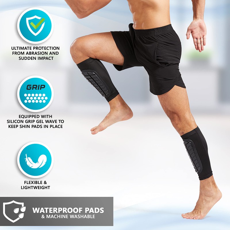 Soccer Shin Guards Sleeves for Men, Women and Youth (X-Large)