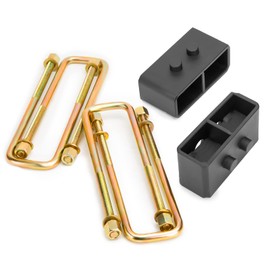 2 inch Rear Lift Blocks for Ford F150 2004-2020, dynofit 2" Suspension Leveling Block Kit with Extended U-bolts for F-150 2WD 4WD, Lift Block and Square Leaf Spring Ubolts Kit