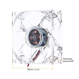 sourcing map 3Pcs Clear Computer Case Fan 1800RPM 80mm 4 Pin Blue LED Silent Cooling Fan 4 LED 12V for Desktop Computer Radiators with 12 Screws