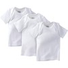 Gerber Baby 3-Pack Short-Sleeve Slip-On Shirts, White, 0-3 Months