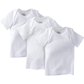 Gerber Baby 3-Pack Short-Sleeve Slip-On Shirts, White, 0-3 Months