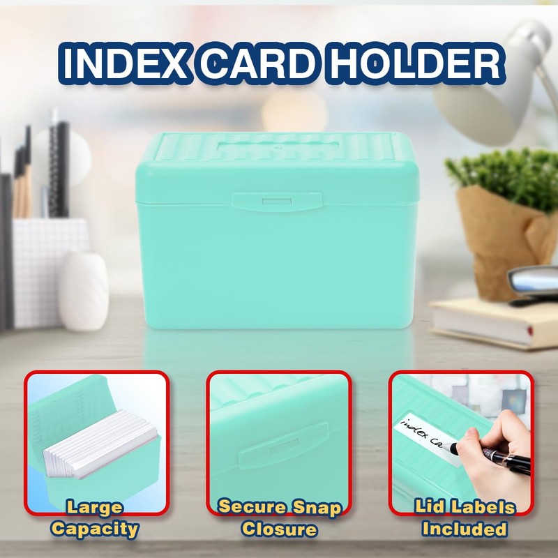 H4D 3x5 Index Card Holder with 100 Heavyweight Ruled Index
