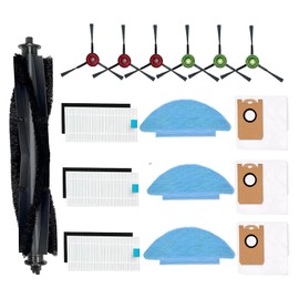 Replacement Parts for Airzeen Q6 SE/Laresar L6 Nex Robot Vacuum Model CRV0009 Accessories 1 Main Brush 6 Side Brush 3 HEPA Filter 3 Mop Pad 3 Dust Bag