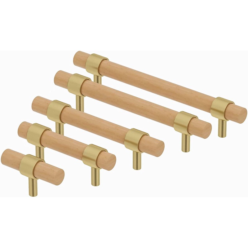 XXJAY Wooden Drawer Pulls,6-Pack Beech Wood Drawer Handles 2.5in,Suitable for