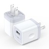 USB Power Adapter 5V/1A USB Charging Block 2Pack Single Port
