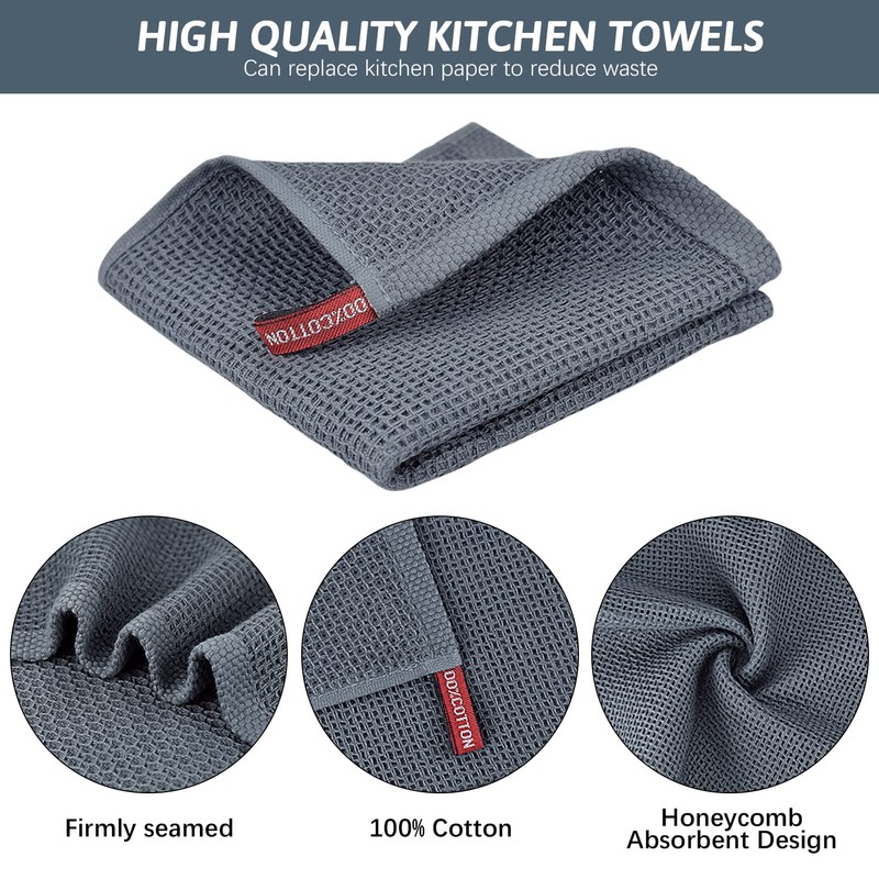 Nialnant 100% Cotton Waffle Weave Kitchen Towels,6 Pack Dish Cloths
