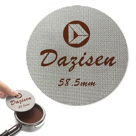 DAZISEN 58.5 mm Puck Screen Stainless Steel Coffee Filter Plate 1.7 mm Thickness 150 μm Espresso Puck Sieve Reusable Puck Filter Espresso Strainer for Coffee Portafilter