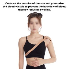 Manga de Compresión Post Mastectomía, Post mastectomía manga de compresión manga elástica para linfedema Xxl Anti Hinchazón Soporte de Brazo de Alta Brace Linfedema Manga de Brazo de(Mano derecha)