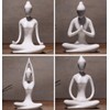 OwMell Lot of 4 Meditation Yoga Pose Statue Figurine Ceramic