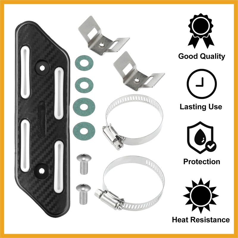 Partuto 1 Set Motobike Heat Shield Kit Exhaust Pipe Cover