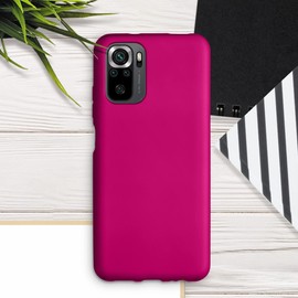 kwmobile Case Compatible with Xiaomi Redmi Note 10 / Note 10S Case - Soft Slim Metallic TPU Silicone Cover - Metallic Pink