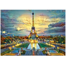 Educa - Dream City Art - Torre Eiffel - Rompecabezas de 500 Piezas - Pegamento para Rompecabezas Incluido - La Imagen Completa Mide 18.8 x 13.3 Pulgadas, Edades Mayores de 14 años (19621)