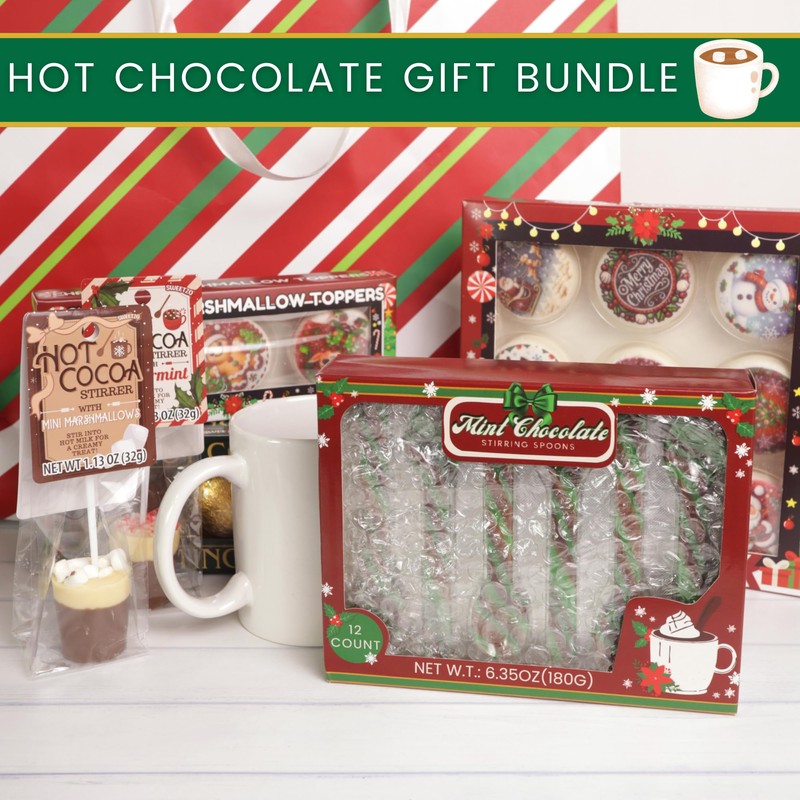 Mint Chocolate Candy Spoons, Hot Cocoa and Coffee Stir Sticks,