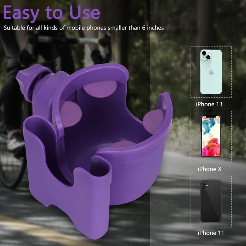 Suranew Adjustable Stroller Cup Holder with Phone Holder for Baby