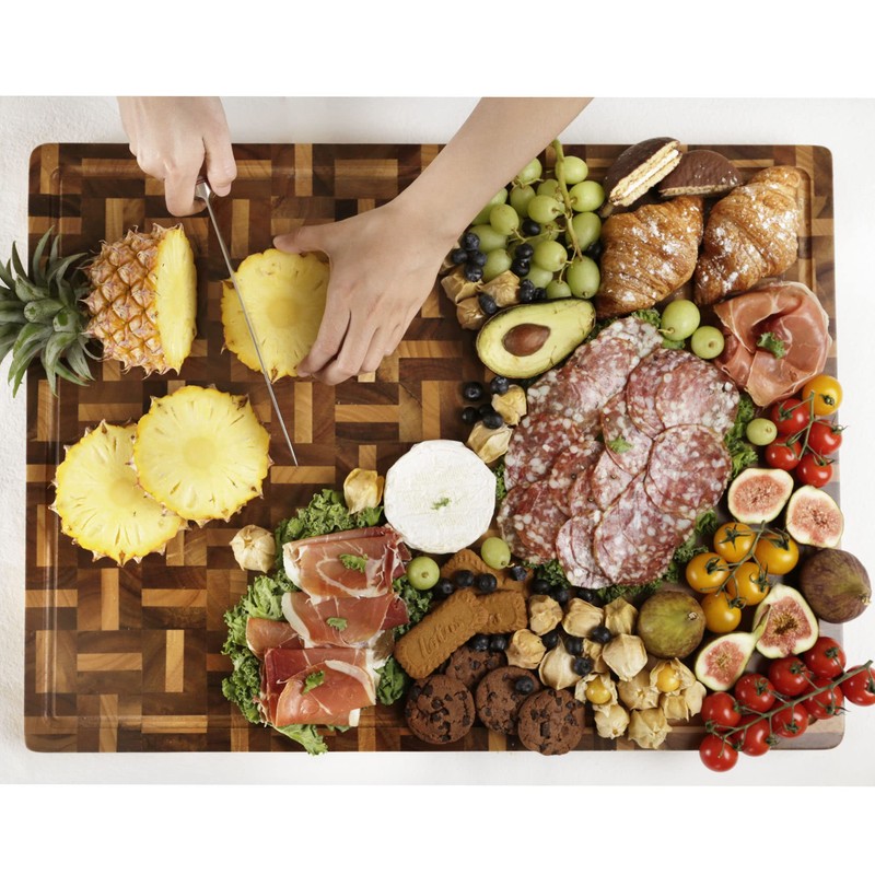 YOUSUNLONG Cutting Board XXL Large End Grain Acacia Wood Mixed