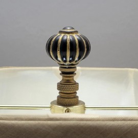 Lamp Finial Black/Gold, Acrylic, Antique Style Lamp Finial Polished/Antiq - Antique Brass/Black-Gold