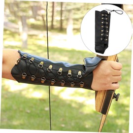 BIUDECO Archery Forearm and Wrist Protector for Bow PU Leather Arm Guard Adjustable Fit for Outdoor Practice Shooting
