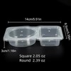 Aywenny 15PCS Double Compartment Condiment Containers with Lids,Disposable 2 Compartment