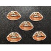5pc. Gold Lips, Lip Gloss Resin Planar Flatback, Lipstick Cabochon,