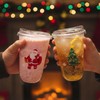 Xuelimei 16oz Christmas Disposable Plastic Cups with Strawless Sip Lids-Xmas
