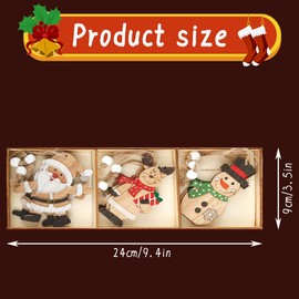 Thyonta 9 Pcs Wooden Christmas Tree Ornaments Eco-Friendly Decorative Pendants with Santa and Car Designs Intricate Hollow Car Patterns for Christmas Tree Decoration