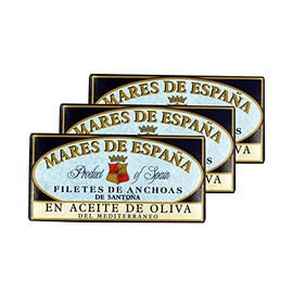 Anchovi Anchoas Anchovies Fillets from Santoña in Olive Oil Anchovi Fish Preserved, 3 x 49 g
