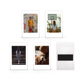 HIYQIN 5 Packs Acrylic Fridge Magnetic Frame for Instax Mini EVO/12/11//SE/Liplay/41/40/99 Films, 2x3 In Photo Refrigerator Magnet Frame, 3 Inch Picture Clear Display Frame - Vertical