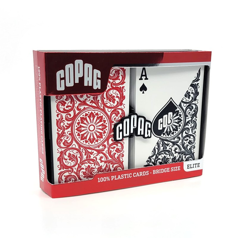 Copag 1546 Design 100% Plastic Playing Cards, Bridge Size Red/Black