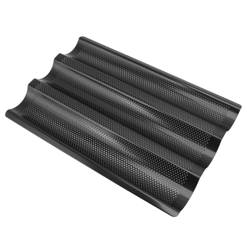 Baguette Pan Stainless Steel U Shape Uniform Heating Perforated Design