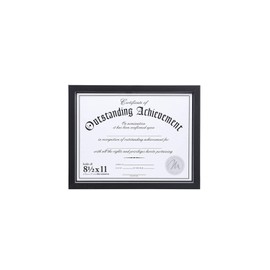 Malden International Designs Wooden Document Frame, 8.5x11, Black