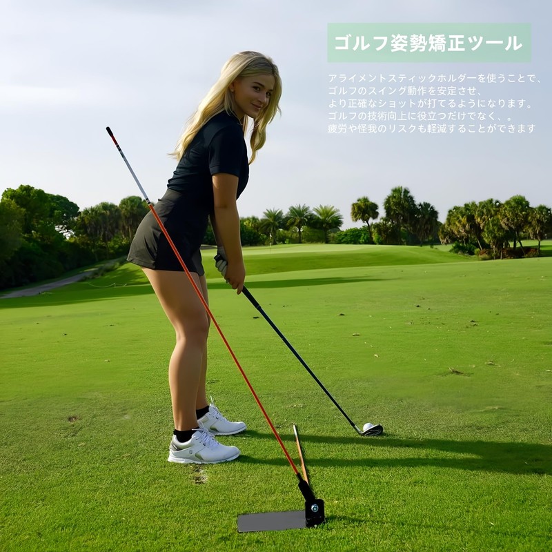 ZTS-371 Golf Swing Practice Machine, Alignment Stick Holder, Golf Posture