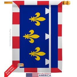 Centre Val de Loire Garden House Flags Kit Regional France Regions French Republic Western Europe Country Particular Area Small Decorative Gift Yard Banner Double-Sided Made In USA 28 X 40