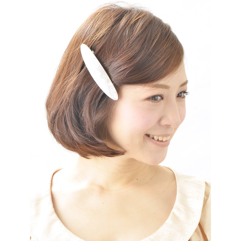 VINGTAINE H-604-WH Elegant Simple Barrette Hair Accessories, White
