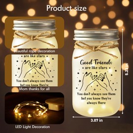 SteadStyle Best Friend Birthday Gifts for Women – Mason Jar Night Light for Women Friend, Unique Friendship Present for BFF, Soul Sister, Bestie, Graduation Surprise Decor