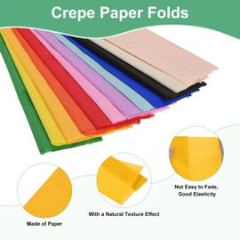 M METERXITY 10-Pack Crepe Paper, 3.3ft x 20 Inch /100 x 50cm Soft Wide Crepe Paper Streamer Sheet, Decorative Craft Streamer for DIY Craft/Flower Making/Decoration [Golden Yellow]