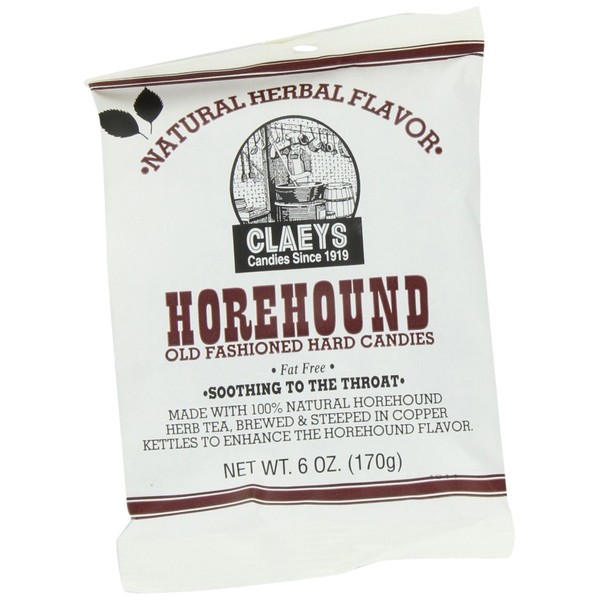 Claey's Natural Horehound Drops, 6-Ounce Packages (Pack of 12)